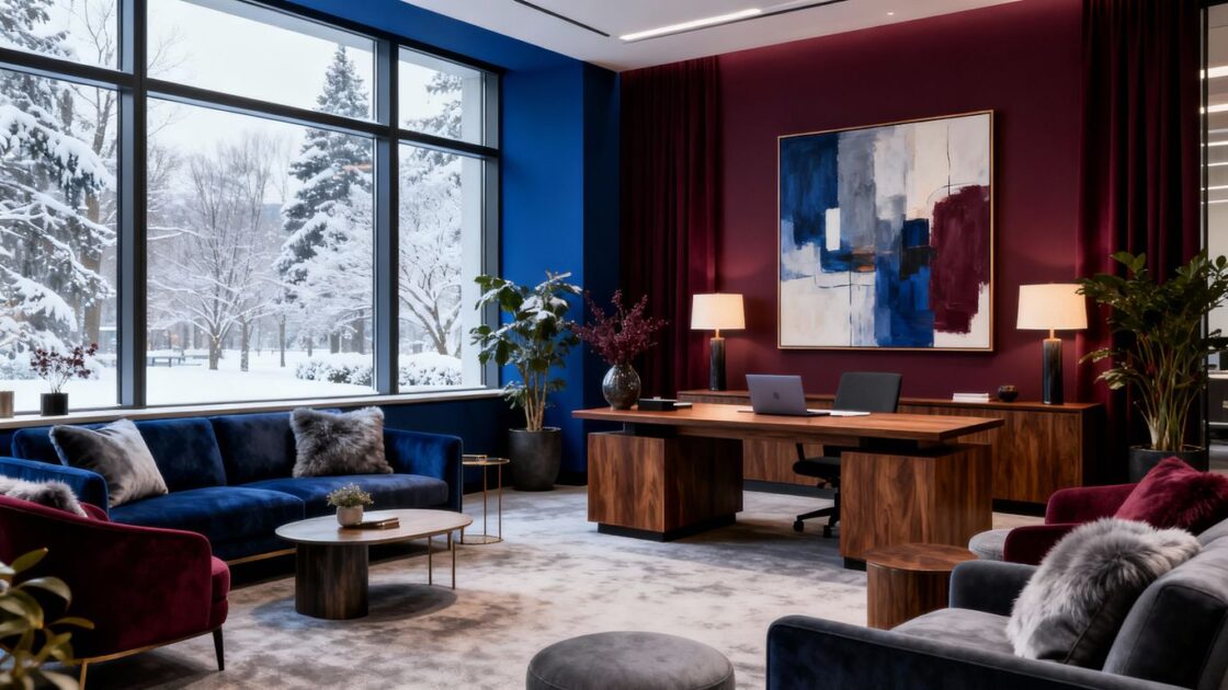 Create Inviting Office Interiors with Trending Winter Colors