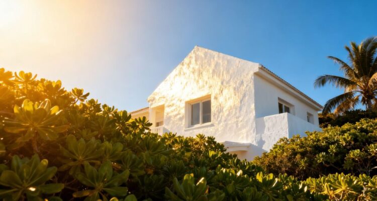 Coastal house exterior with UV protective coating.