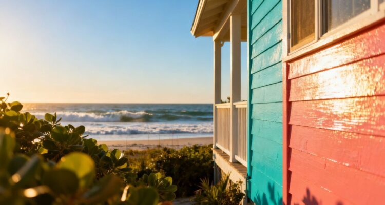 Coastal home with sun-resistant exterior paint.