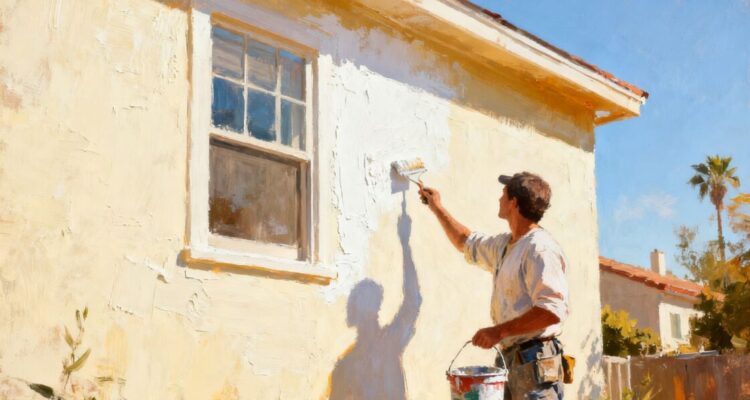 House being painted to prepare for summer heat.